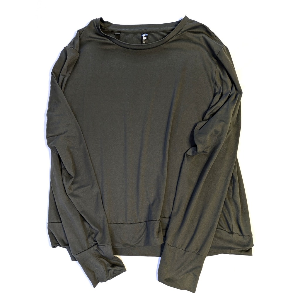 Lukka Lux Womens XXL Dark Gray Long Sleeve Activewear Top Athleisure Crew Neck